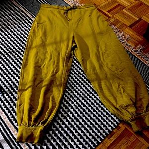 FREE PEOPLE chartreuse harem pants